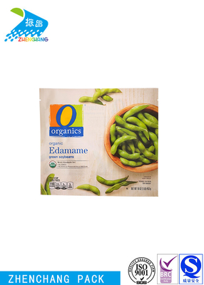 Crop Plastic 3 Side Seal Pouch Packaging Food Grade For Green Soybeans